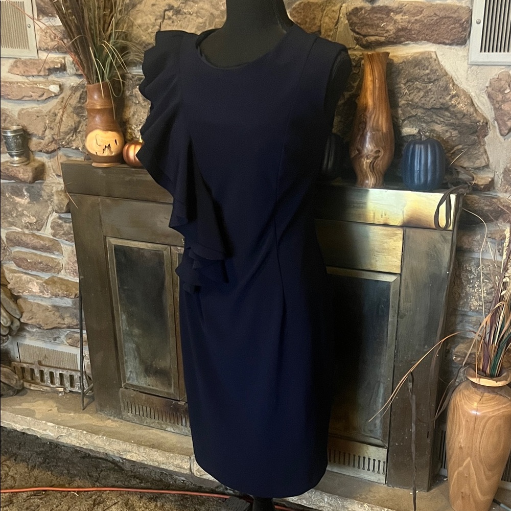 Joseph Ribkoff Navy Asymmetrical Dress
